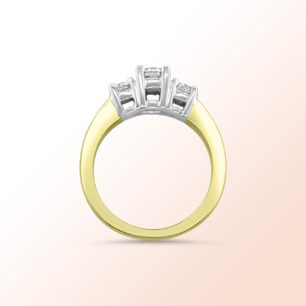 14k. 2 tone Diamond Ring