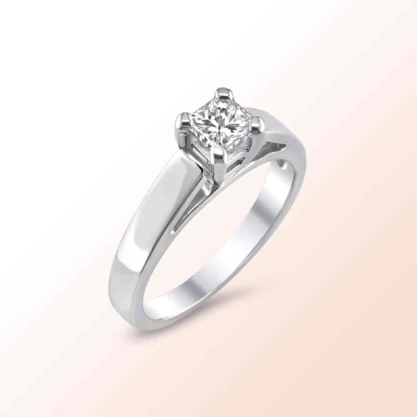 PLATINUM SOLITAIRE ENGAGEMENT RING 0.50CT.