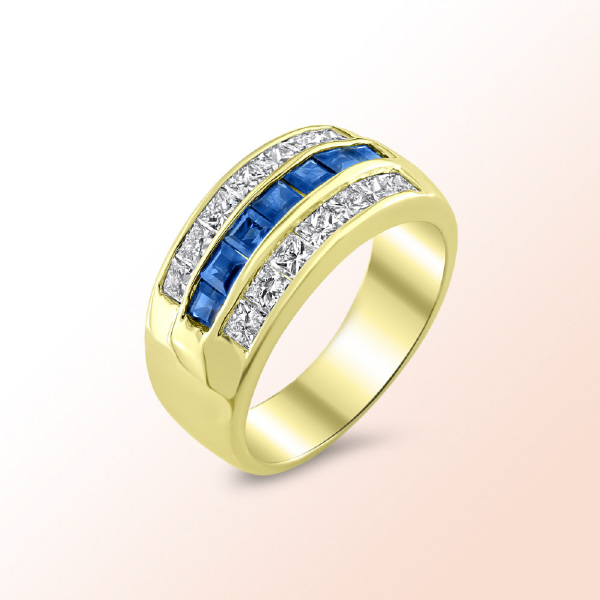 14k.y. Sapphire Diamond Ring