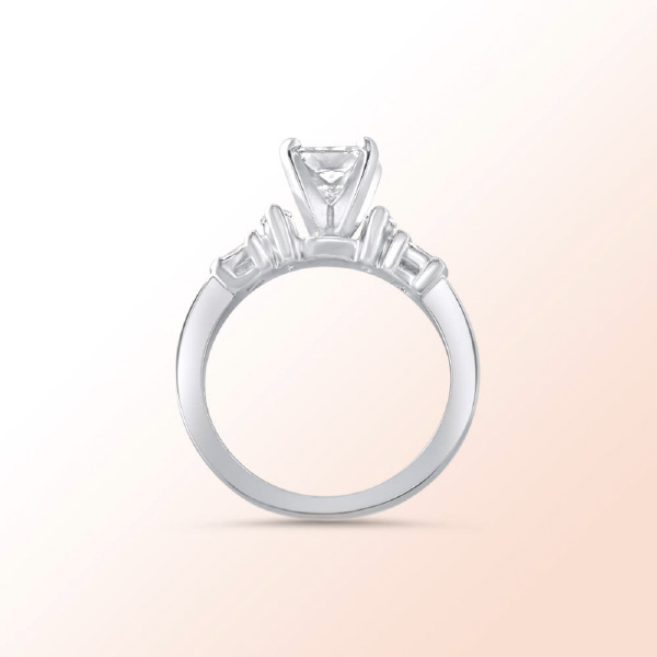 Platinum Engagement Ring  Princess cut diamond  1.14Ct. Color: F Clarity: Si1