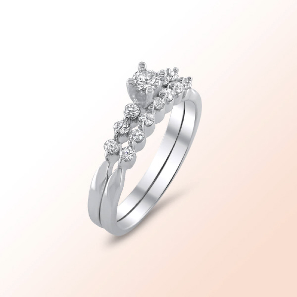 14k.w. Diamond Wedding set 0.45Ct.