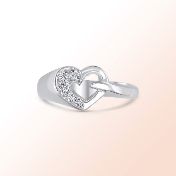 14k.w. Heart shape Diamond Ring
