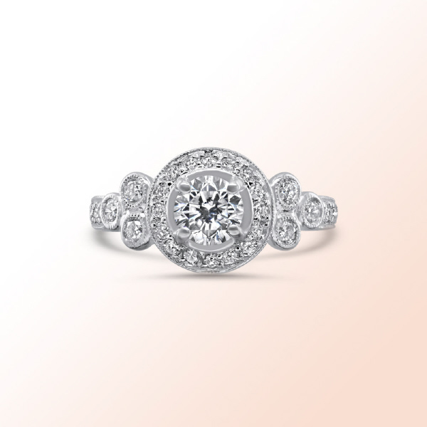 14k.w. Diamond Engagement Ring  1.13Ct.