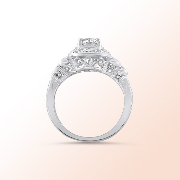14k.w. Diamond Engagement Ring  1.13Ct.