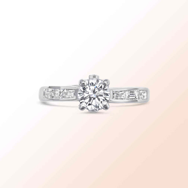 14K.W. DIAMOND ENGAGEMENT RING 1.27CT.