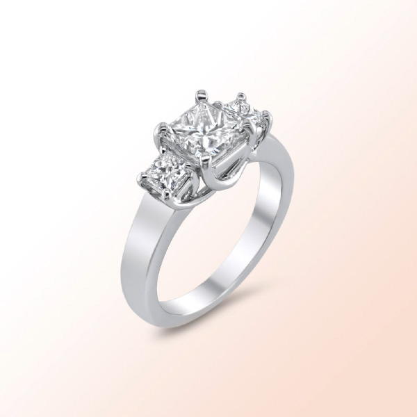 Platinum Princess Cut Diamnond Ring 1.75Ct. Color: I Clarity: Si1