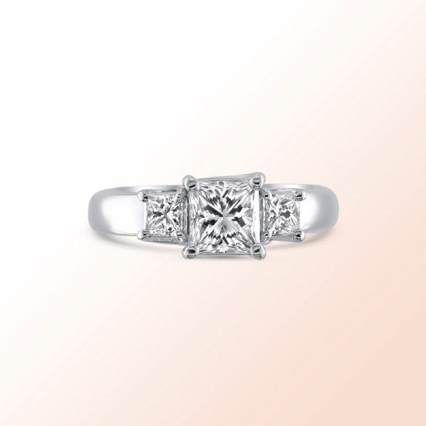 Platinum Princess Cut Diamnond Ring 1.75Ct. Color: I Clarity: Si1