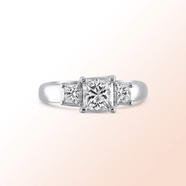 Platinum Princess Cut Diamnond Ring 1.75Ct. Color: I Clarity: Si1