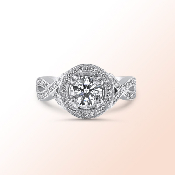 14k.w. Diamond Engagementg Ring 1.26Ct.
