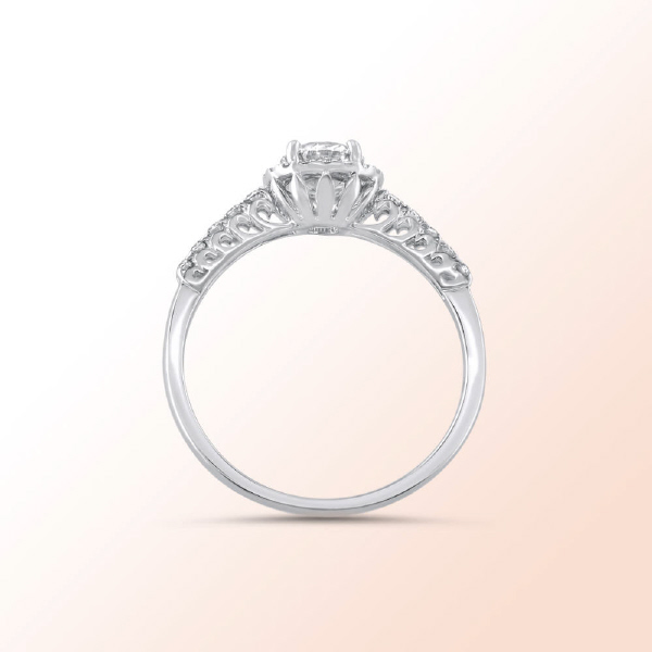 14k.w. Diamond Engagement Ring  1.68Ct. Color: H Clarity: Si1
