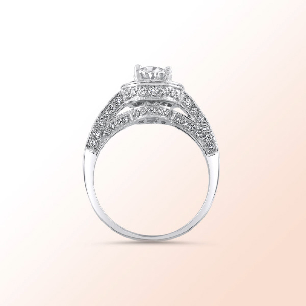 18k.w. Oval diamond wedding set 2.16Ct.