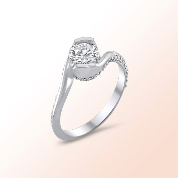 14k.w. Gold Diamond Engagment Ring 1.01Ct. Color: I Clatity: VVS1