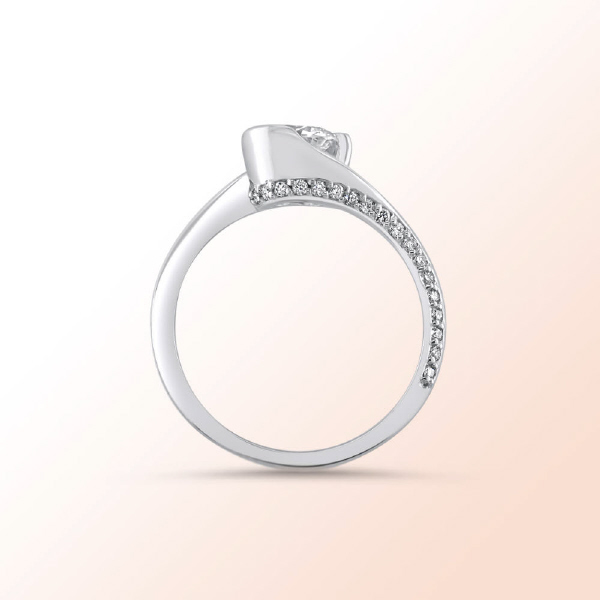 14k.w. Gold Diamond Engagment Ring 1.00Ct. Color: H Clatity: VS2