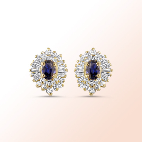 14k.y. sapphire diamond earrings