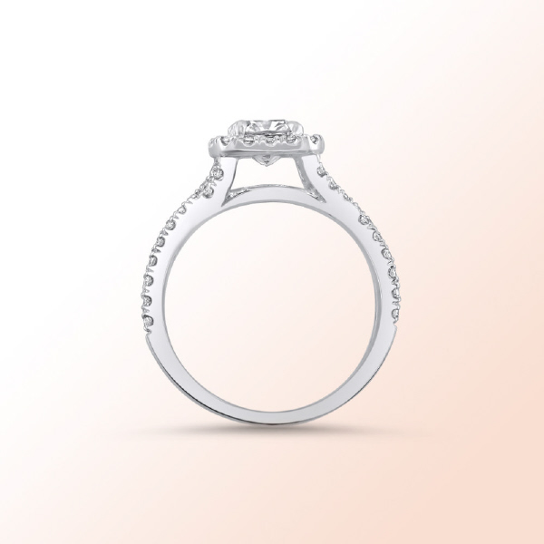 14k.w. gold Cushion Cut Diamond Engagement Ring  1.52Ct.