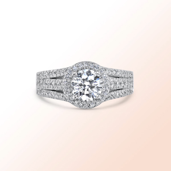 Platinum Diamond Engagement Ring 1.32Ct. Color: E Clarity: Si1