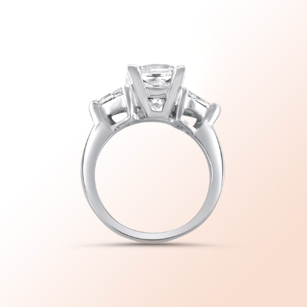 18k.w. Diamond Engagement Ring 3.03Ct. Color: H Clarity: Si2