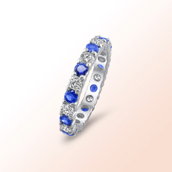 14k.w. gold Diamond & Sapphire Eternity Ring