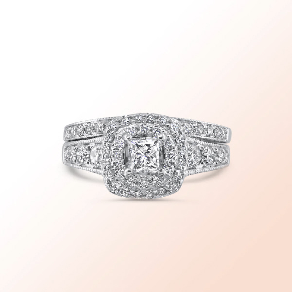 14k.w. Diamond Wedding Set 0.95Ct.