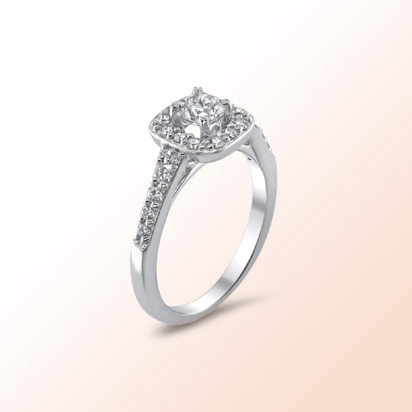 14k.w. gold Diamond Engagement ring 0.83Ct.