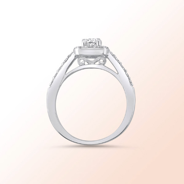 14k.w. gold Diamond Engagement ring 0.83Ct.