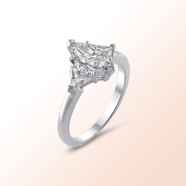 Platinum Ring with marquise diamond ring 1.81Ct.