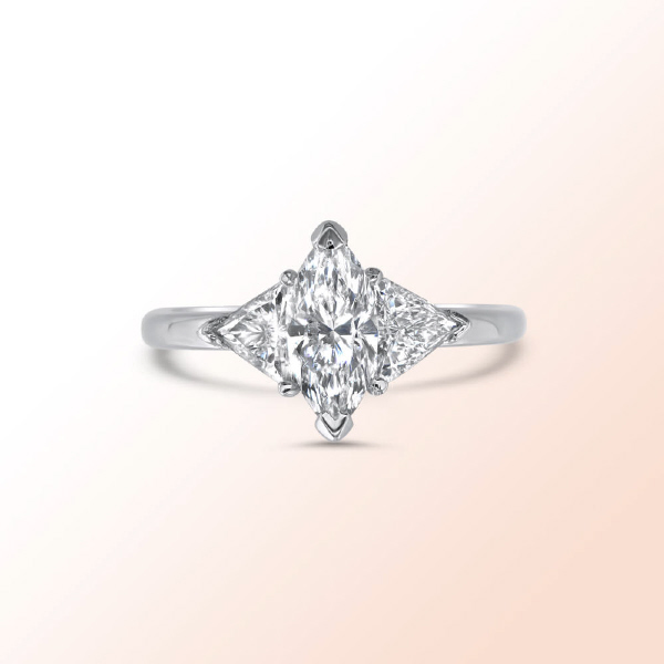 Platinum Ring with marquise diamond ring 1.81Ct.