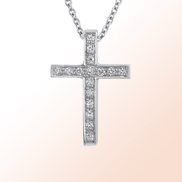 14k.w. Gold Diamond Cross pendant