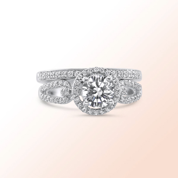 18k.w. Gold Wedding Set 1.70Ct.