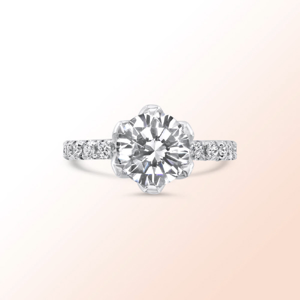 14K. White Gold Diamond Engagement Ring 2. 53Ct.  Color: J, Clarity: VS1 GIA