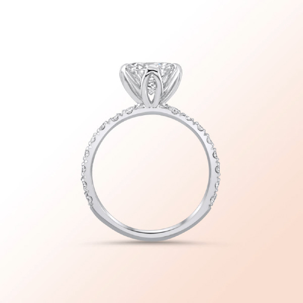 14K. White Gold Diamond Engagement Ring 2. 53Ct.  Color: J, Clarity: VS1 GIA