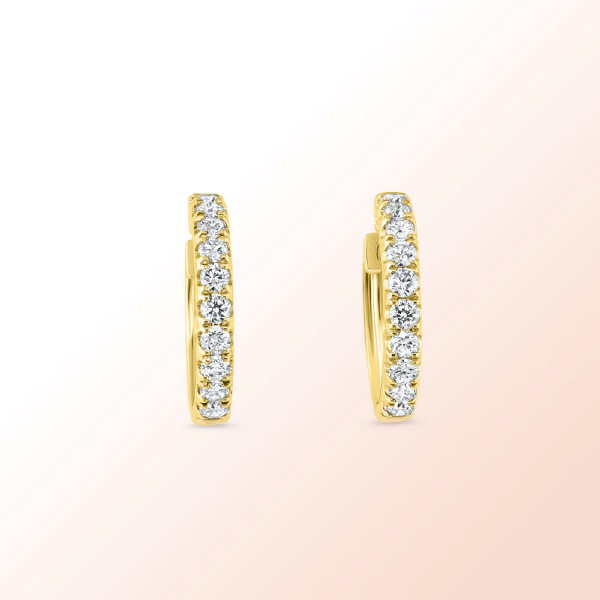 14k.Y. Gold Hoop Diamond Earrings 0.44Ct.