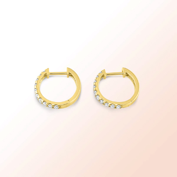14k.Y. Gold Hoop Diamond Earrings 0.44Ct.