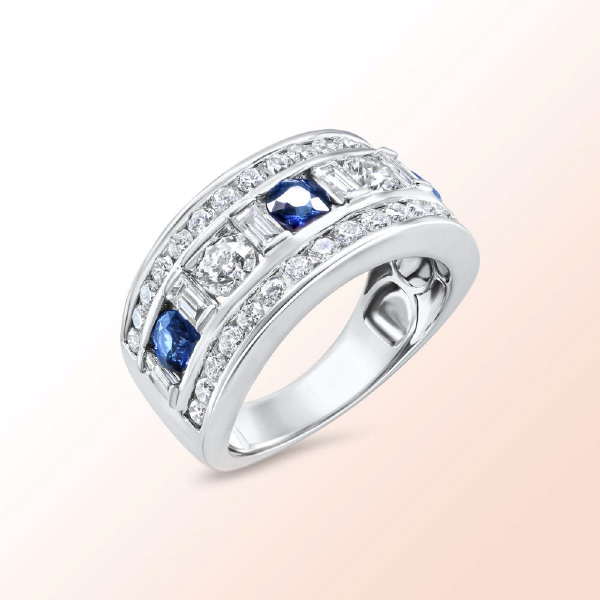 14k.w. gold sapphire diamond ring