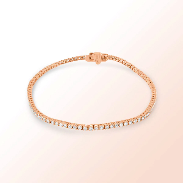 14k. Rose Gold Diamond Tennis Bracelet 1 Ct.