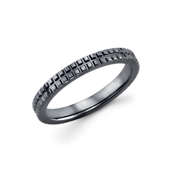 3mm 14k black rhodium ladie's wedding band.