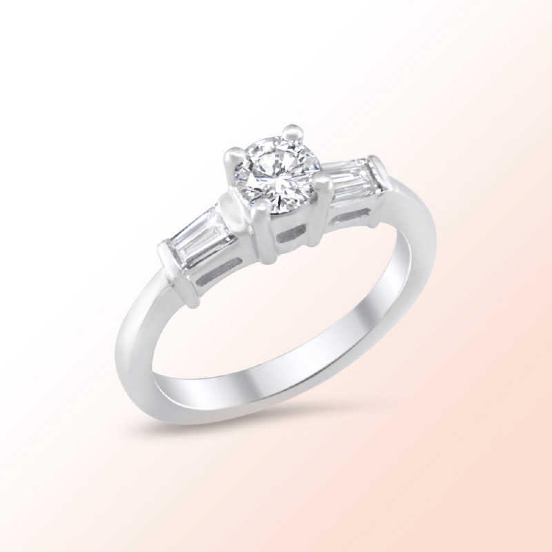 Platinum Engagement Ring 0.85Ct. Color: G Clarity: VS1