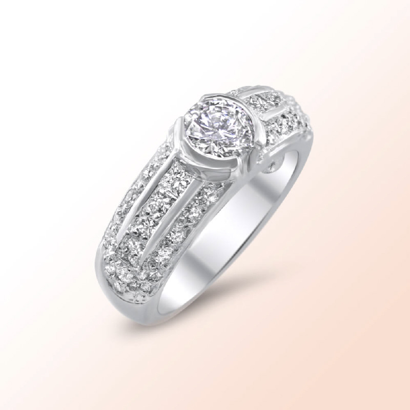 Ladies platinum engagement ring  1.18Ct. color: I Clarity: VVS2