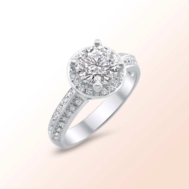 Ladies platinum engagement ring 1.36Ct.  Color: I Clarity: VS2