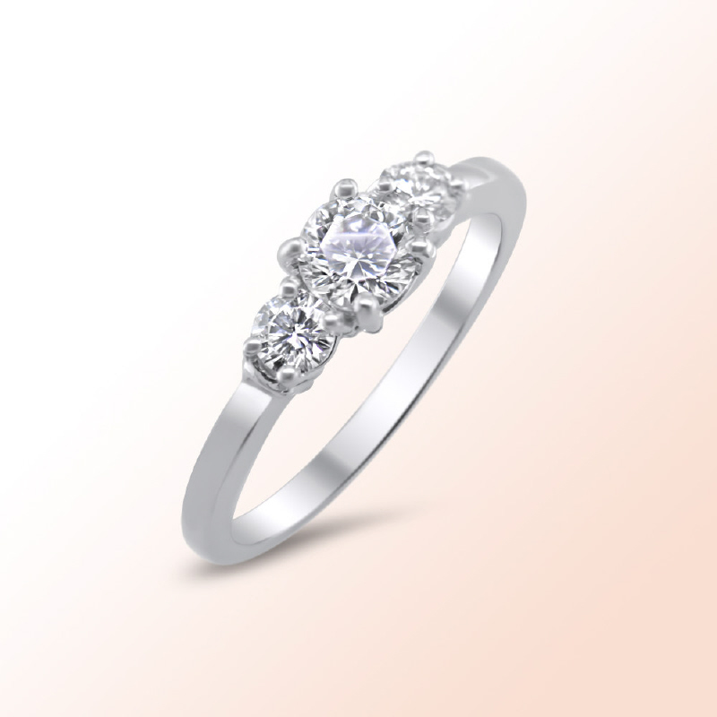Ladies 14k.w. Diamond Engagement Ring 0.65Ct.