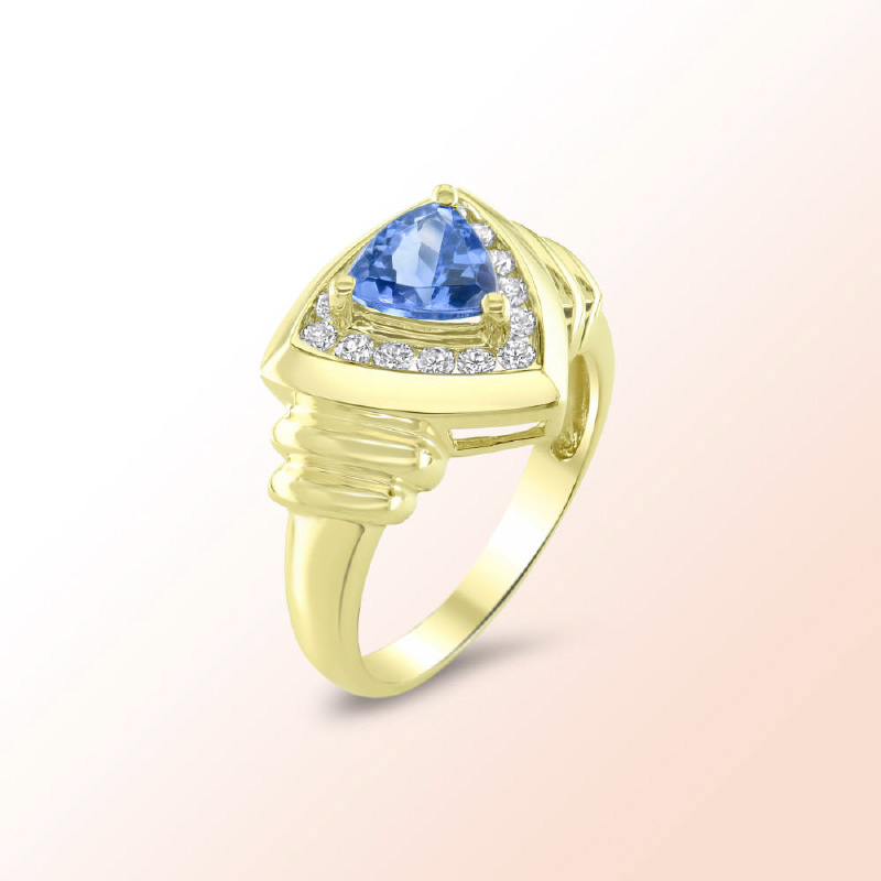 Ladies 14k. Tanzanite Diamond Ring 1.45Ct.