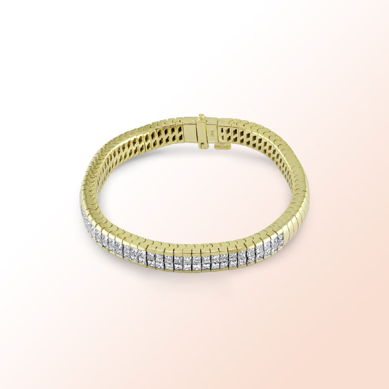 18k.y. gold invisible setting Diamond Bracelet 4 ct.