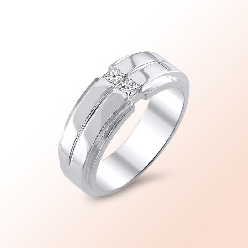 14k.White Gold Princess Cut Diamond Ring 0.30Ct