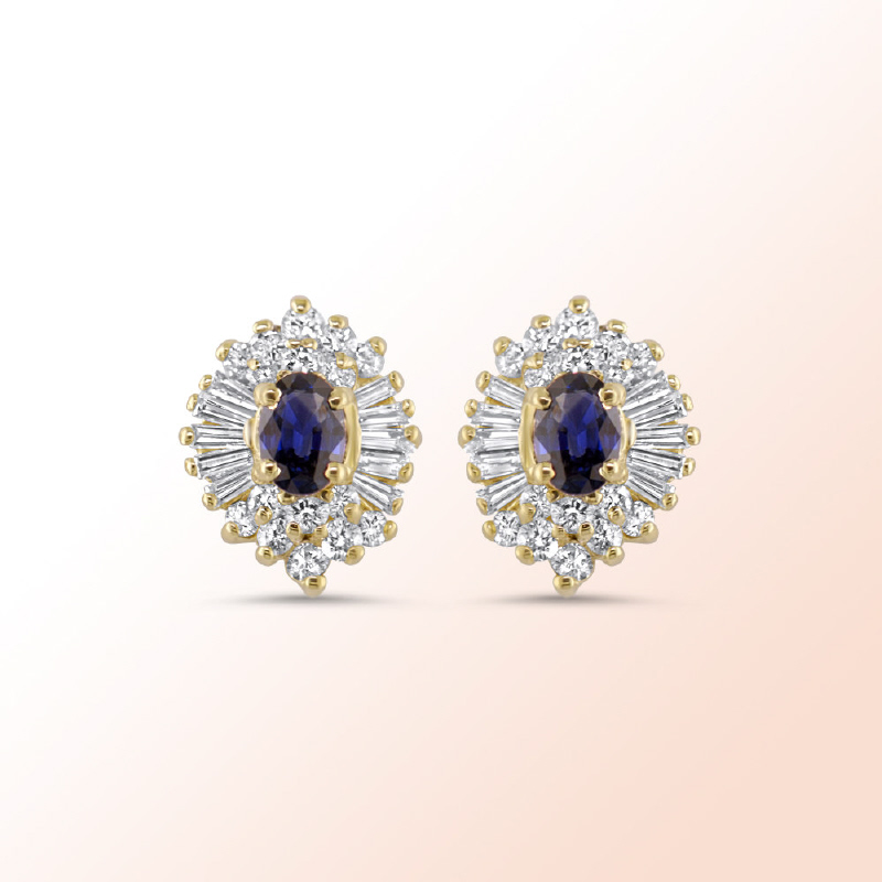 14k.y. sapphire diamond earrings