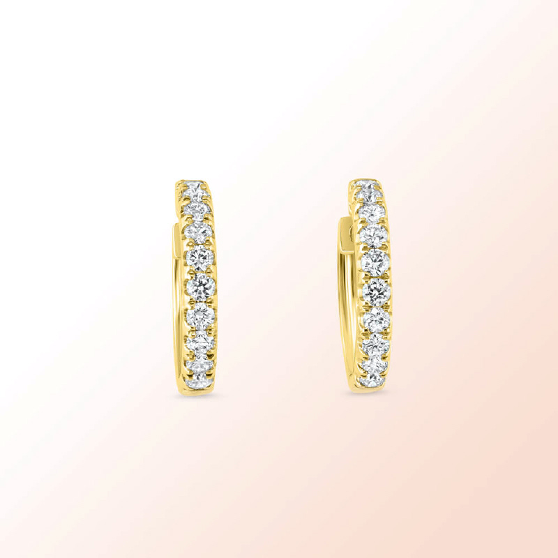 14k.Y. Gold Hoop Diamond Earrings 0.44Ct.
